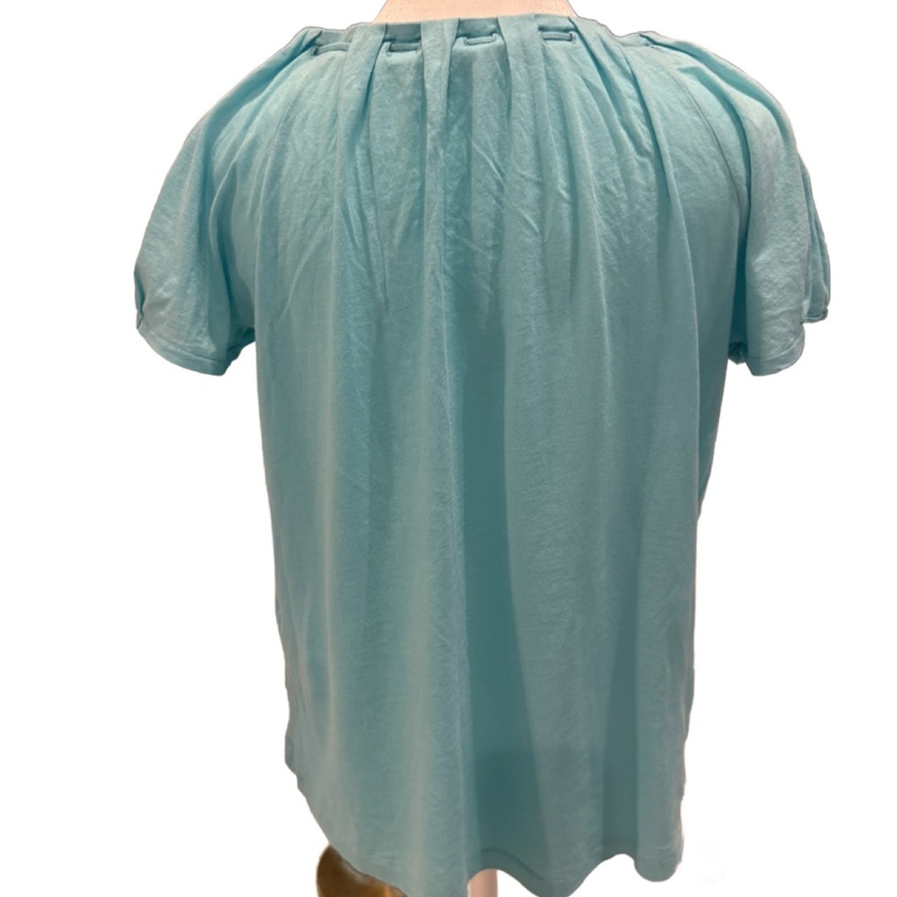 J Crew Aqua Blue Tie Neck Top size Small - Picture 2 of 5